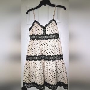 Express Black and Cream Polka Dot Dress